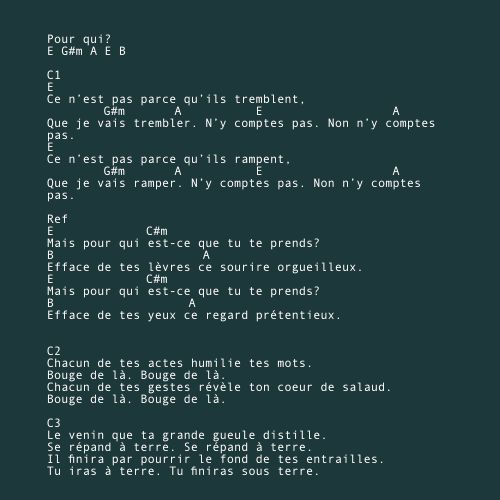 Pour qui?